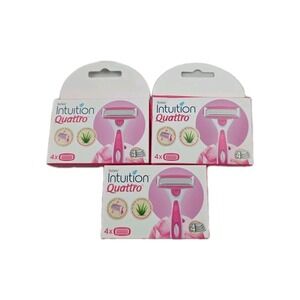 Schick Intuition Quattro 12 Razor Head‎ Replacements 3 Boxes Of 4 Heads